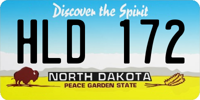 ND license plate HLD172