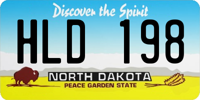 ND license plate HLD198