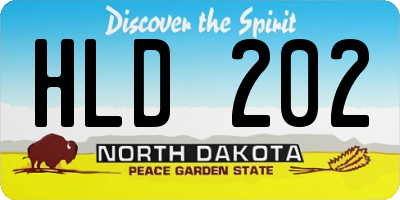 ND license plate HLD202