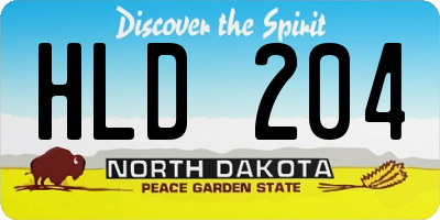 ND license plate HLD204