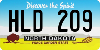 ND license plate HLD209