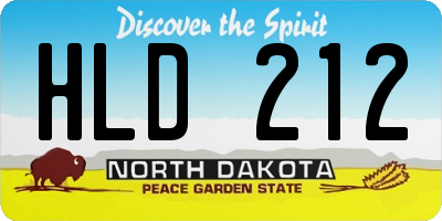 ND license plate HLD212
