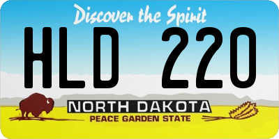 ND license plate HLD220