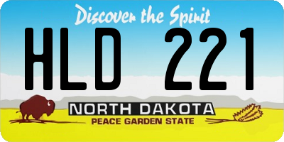 ND license plate HLD221