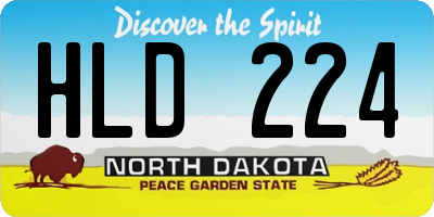 ND license plate HLD224