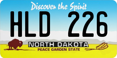 ND license plate HLD226