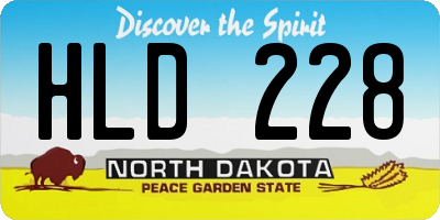 ND license plate HLD228