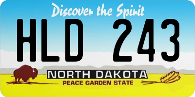 ND license plate HLD243
