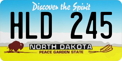 ND license plate HLD245