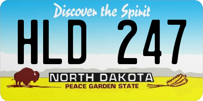 ND license plate HLD247