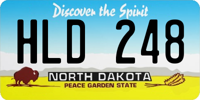 ND license plate HLD248