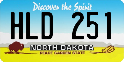 ND license plate HLD251