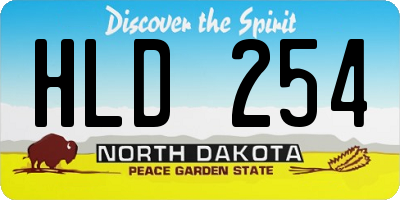ND license plate HLD254
