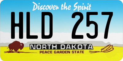 ND license plate HLD257