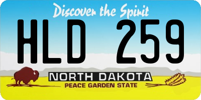 ND license plate HLD259