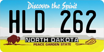 ND license plate HLD262