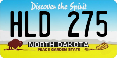 ND license plate HLD275