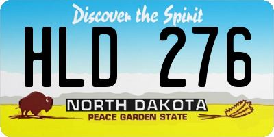 ND license plate HLD276