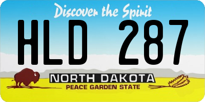ND license plate HLD287