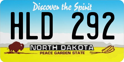 ND license plate HLD292