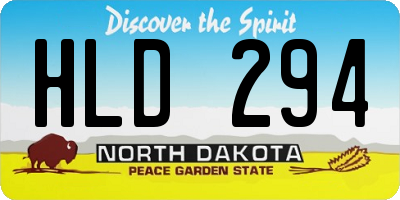 ND license plate HLD294