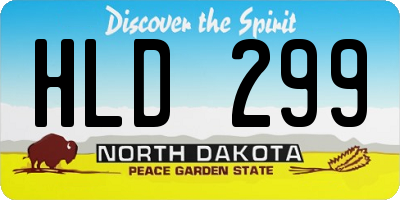 ND license plate HLD299