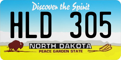 ND license plate HLD305