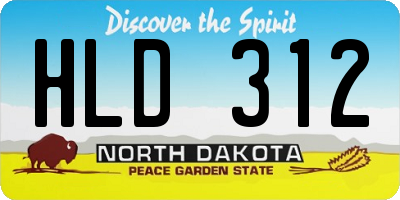 ND license plate HLD312