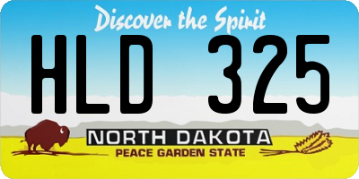 ND license plate HLD325