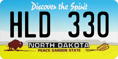 ND license plate HLD330