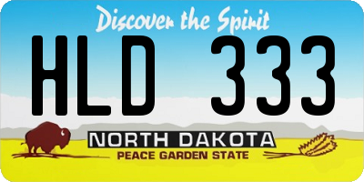 ND license plate HLD333
