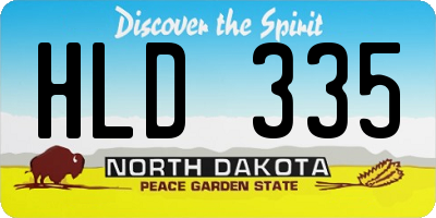 ND license plate HLD335