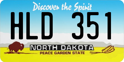 ND license plate HLD351