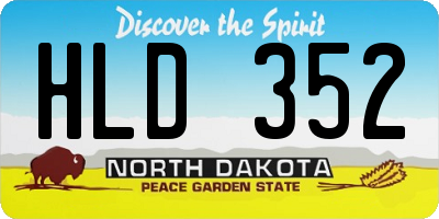 ND license plate HLD352