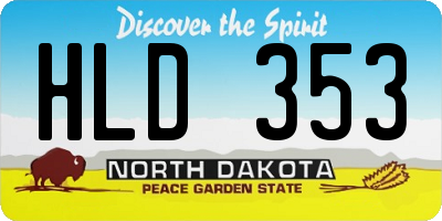 ND license plate HLD353