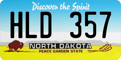 ND license plate HLD357