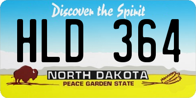ND license plate HLD364