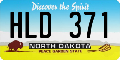 ND license plate HLD371