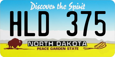 ND license plate HLD375