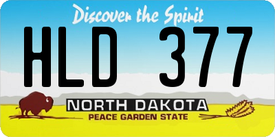 ND license plate HLD377
