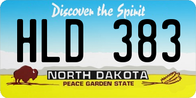 ND license plate HLD383