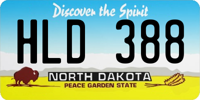 ND license plate HLD388