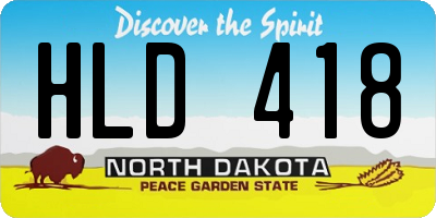 ND license plate HLD418