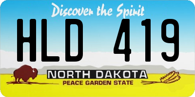 ND license plate HLD419