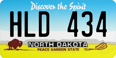 ND license plate HLD434