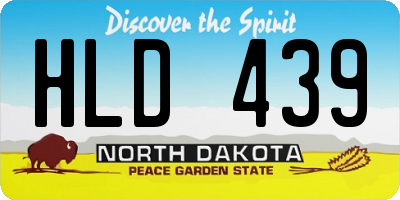 ND license plate HLD439