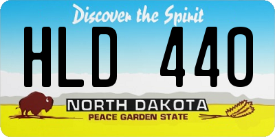 ND license plate HLD440