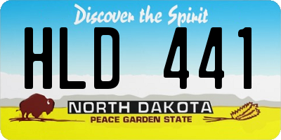 ND license plate HLD441