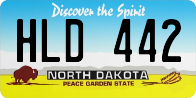 ND license plate HLD442