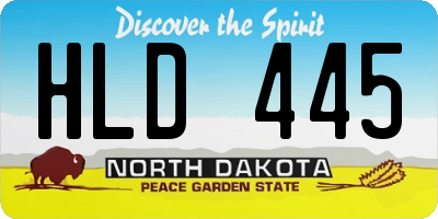 ND license plate HLD445